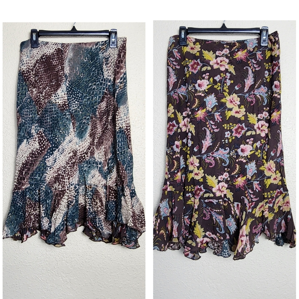 Cabi Reversible Hankerchief Hem Skirt Women's XL